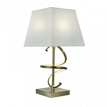 Distribuidor - Lâmpadas Diversas | Sobre Mesas Decoração | SOBREMESA NUEVA YORK 8W 4000K+1XE27 CUERO PANTALLA BLANCO ROTO 600LM 44X23X23 CM Ref: 153972014